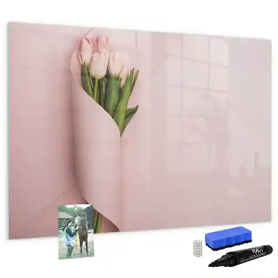Lavagna magnetica per disegnare con motivo mazzo di fiori