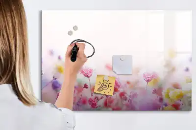 Lavagna magnetica decorata con fiori di campo