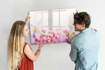 Lavagna magnetica decorata con fiori di campo