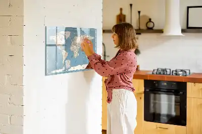 Mappa del mondo vintage lavagna magnetica per disegnare