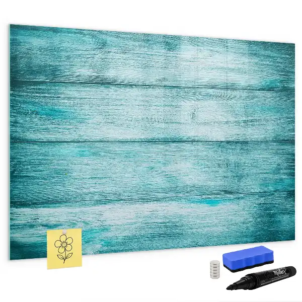 Lavagna magnetica per scrivere in legno blu effetto anticato
