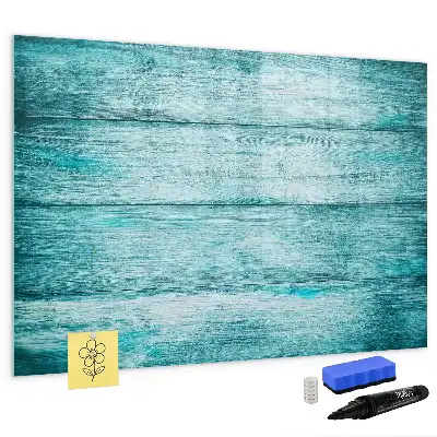 Lavagna magnetica per scrivere in legno blu effetto anticato