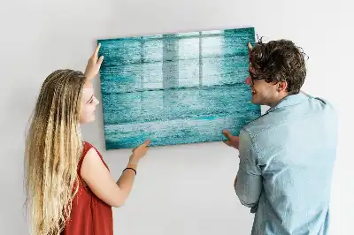 Lavagna magnetica per scrivere in legno blu effetto anticato