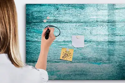 Lavagna magnetica per scrivere in legno blu effetto anticato