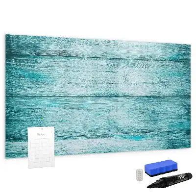 Lavagna magnetica per scrivere in legno blu effetto anticato