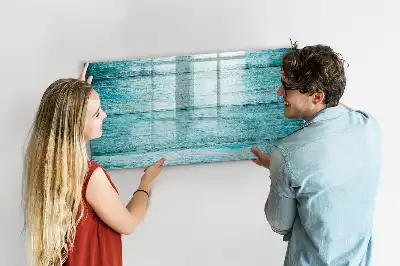 Lavagna magnetica per scrivere in legno blu effetto anticato