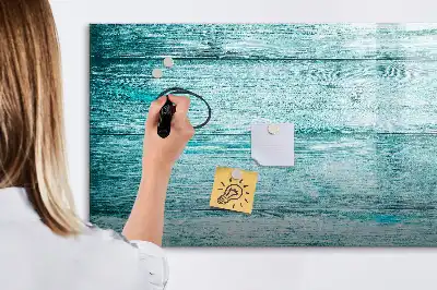 Lavagna magnetica per scrivere in legno blu effetto anticato