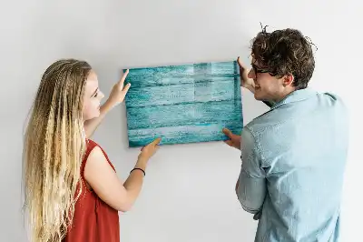 Lavagna magnetica per scrivere in legno blu effetto anticato