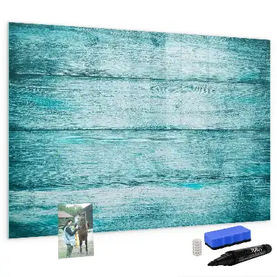Lavagna magnetica per scrivere in legno blu effetto anticato