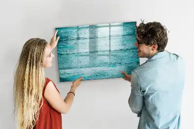 Lavagna magnetica per scrivere in legno blu effetto anticato
