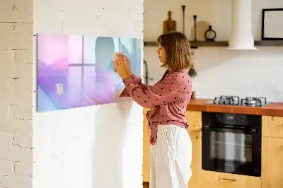 Lavagna magnetica per disegnare motivo con piume colorate