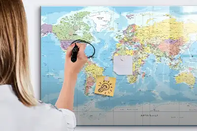 Mappa del mondo politica lavagna magnetica per disegnare