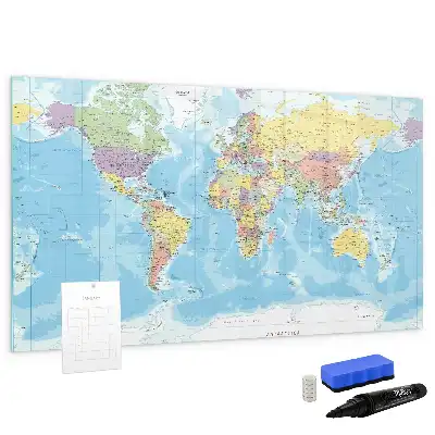Mappa del mondo politica lavagna magnetica per disegnare