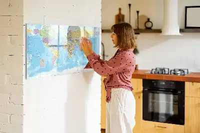 Mappa del mondo politica lavagna magnetica per disegnare