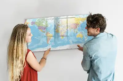 Mappa del mondo politica lavagna magnetica per disegnare