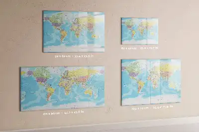 Mappa del mondo politica lavagna magnetica per disegnare
