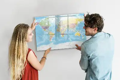 Mappa del mondo politica lavagna magnetica per disegnare