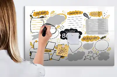 Lavagna magnetica per disegnare con il tema obiettivi per il nuovo anno
