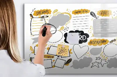Lavagna magnetica per disegnare con il tema obiettivi per il nuovo anno