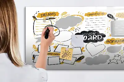 Lavagna magnetica per disegnare con il tema obiettivi per il nuovo anno