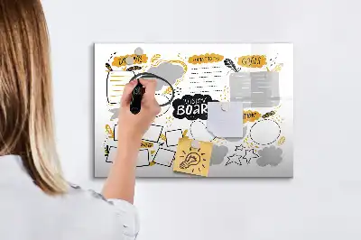 Lavagna magnetica per disegnare con il tema obiettivi per il nuovo anno