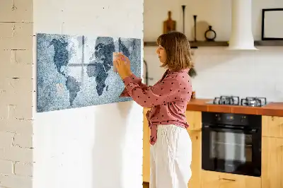 Lavagna magnetica per disegnare mappa del mondo dipinta