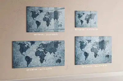 Lavagna magnetica per disegnare mappa del mondo dipinta