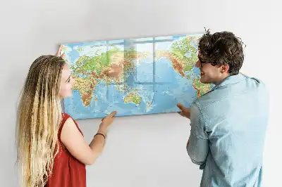 Lavagna magnetica mappa fisica del mondo per scrivere