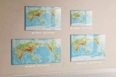 Lavagna magnetica mappa fisica del mondo per scrivere