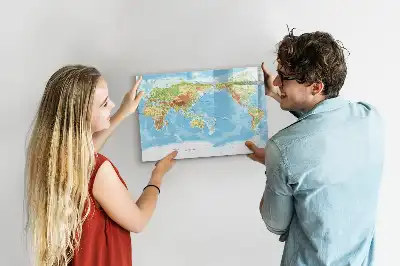 Lavagna magnetica mappa fisica del mondo per scrivere