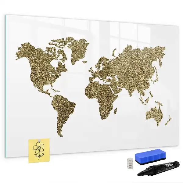 Lavagna magnetica mappa del mondo per disegnare