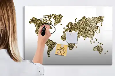 Lavagna magnetica mappa del mondo per disegnare