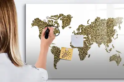 Lavagna magnetica mappa del mondo per disegnare