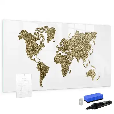 Lavagna magnetica mappa del mondo per disegnare