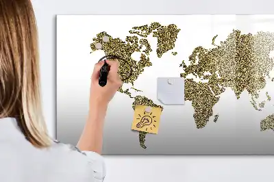 Lavagna magnetica mappa del mondo per disegnare