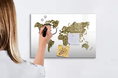 Lavagna magnetica mappa del mondo per disegnare