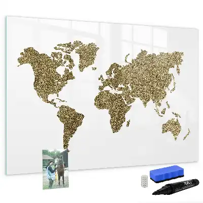 Lavagna magnetica mappa del mondo per disegnare