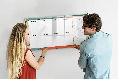 Lavagna magnetica per disegnare pianificatore settimanale in stile retrò