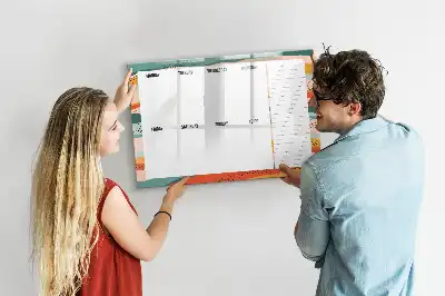 Lavagna magnetica per disegnare pianificatore settimanale in stile retrò