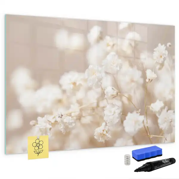 Lavagna magnetica per disegnare con decoro piccoli fiori bianchi