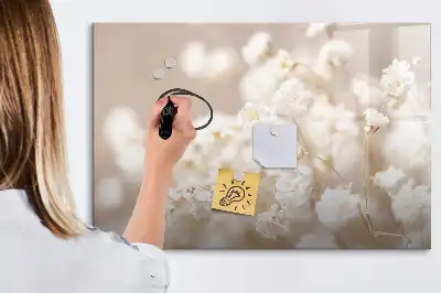 Lavagna magnetica per disegnare con decoro piccoli fiori bianchi
