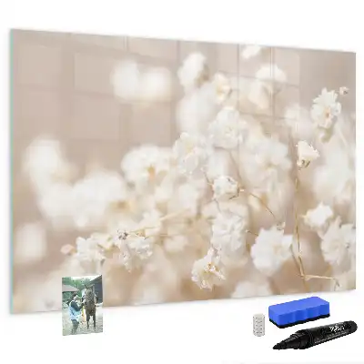 Lavagna magnetica per disegnare con decoro piccoli fiori bianchi
