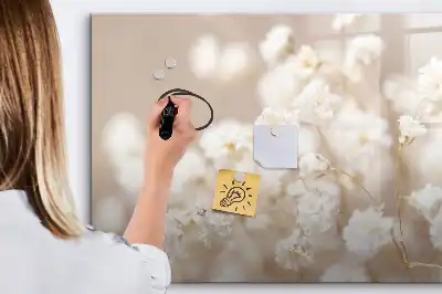 Lavagna magnetica per disegnare con decoro piccoli fiori bianchi