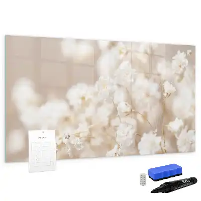 Lavagna magnetica per disegnare con decoro piccoli fiori bianchi