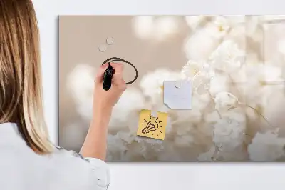 Lavagna magnetica per disegnare con decoro piccoli fiori bianchi