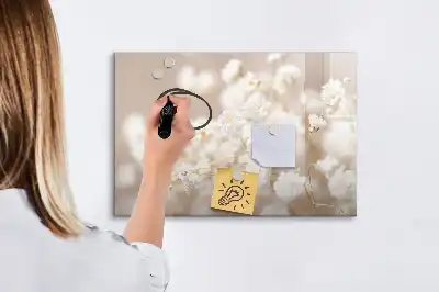 Lavagna magnetica per disegnare con decoro piccoli fiori bianchi