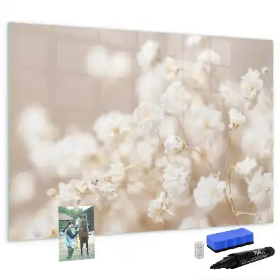 Lavagna magnetica per disegnare con decoro piccoli fiori bianchi