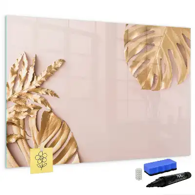 Lavagna magnetica con motivo foglie tropicali dorate
