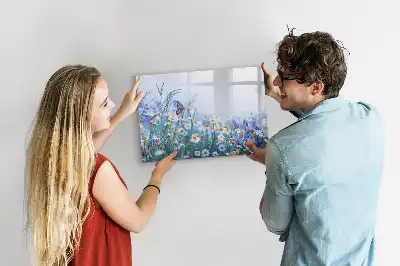 Lavagna magnetica per scrivere motivo farfalla sul prato