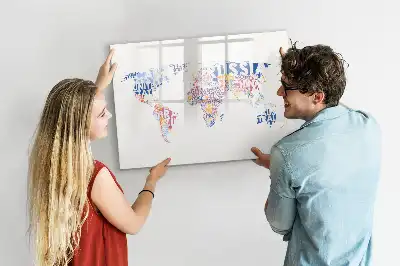 Lavagna magnetica per disegnare con mappa del mondo raffigurante i paesi